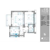 Apartamentul 15 - 2 camere, 70.8 mp (52.4)