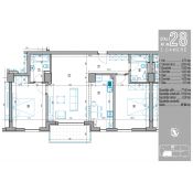 Apartamentul 28 - 3 camere, 97.6 mp (77.4)