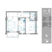 Apartamentul 4 - 2 camere, 75.3 mp (59.3)